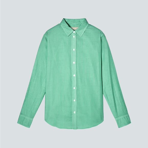 Everlane The Silky Cotton Relaxed Shirt In Mint - Picture 6 of 6